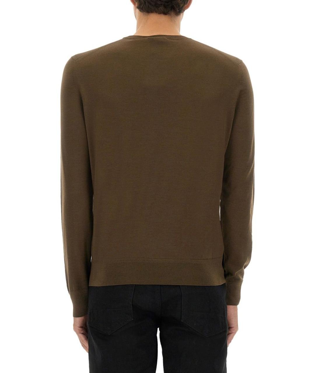 TOM FORD Коричневый шелковый джемпер / свитер, фото 3