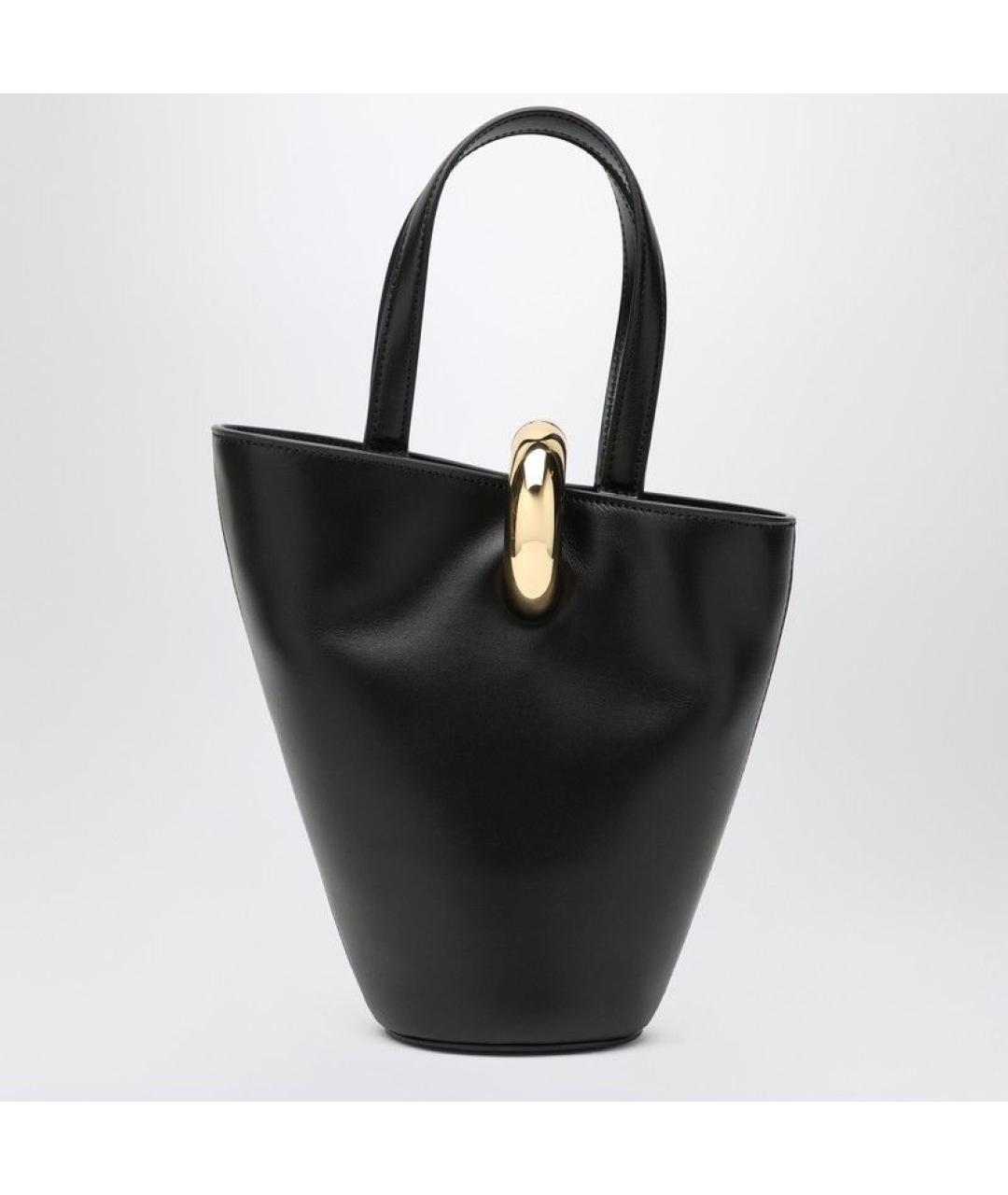 JACQUEMUS Черная кожаная сумка с короткими ручками, фото 2