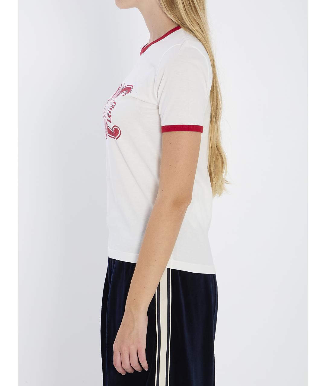 CELINE Белая хлопковая футболка, фото 4