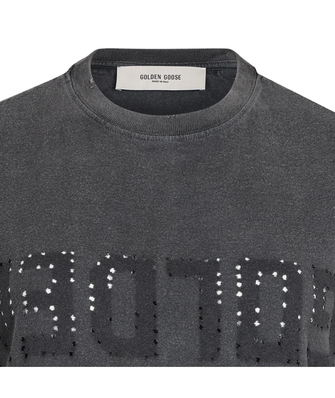 GOLDEN GOOSE DELUXE BRAND Серая хлопковая футболка, фото 3
