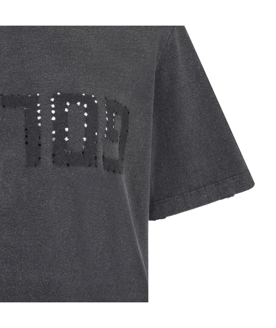 GOLDEN GOOSE DELUXE BRAND Серая хлопковая футболка, фото 4