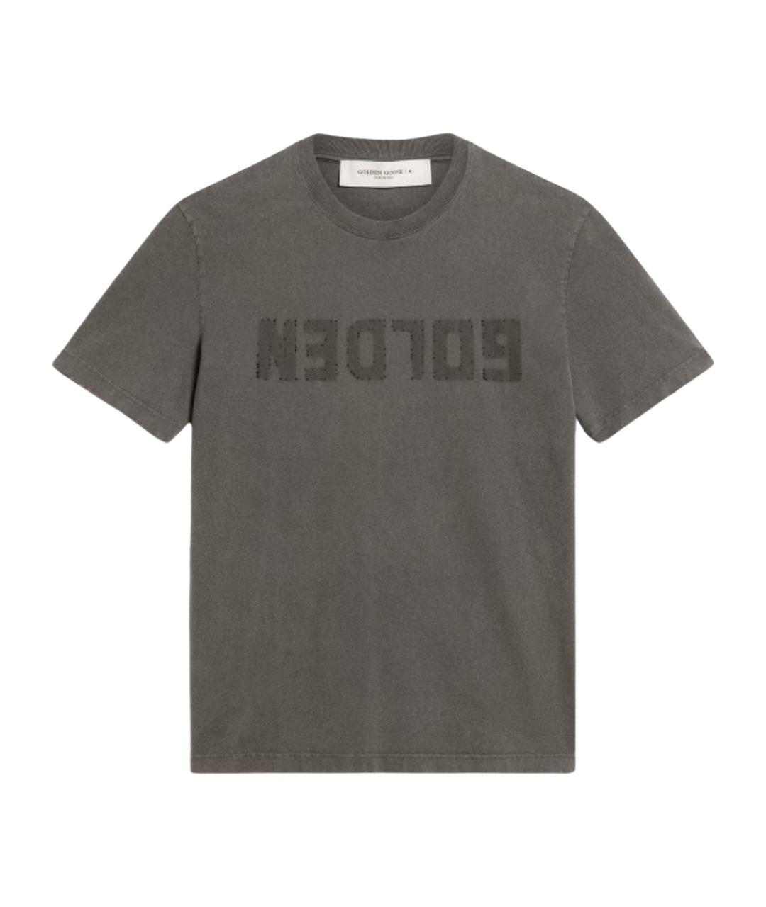 GOLDEN GOOSE DELUXE BRAND Серая хлопковая футболка, фото 1