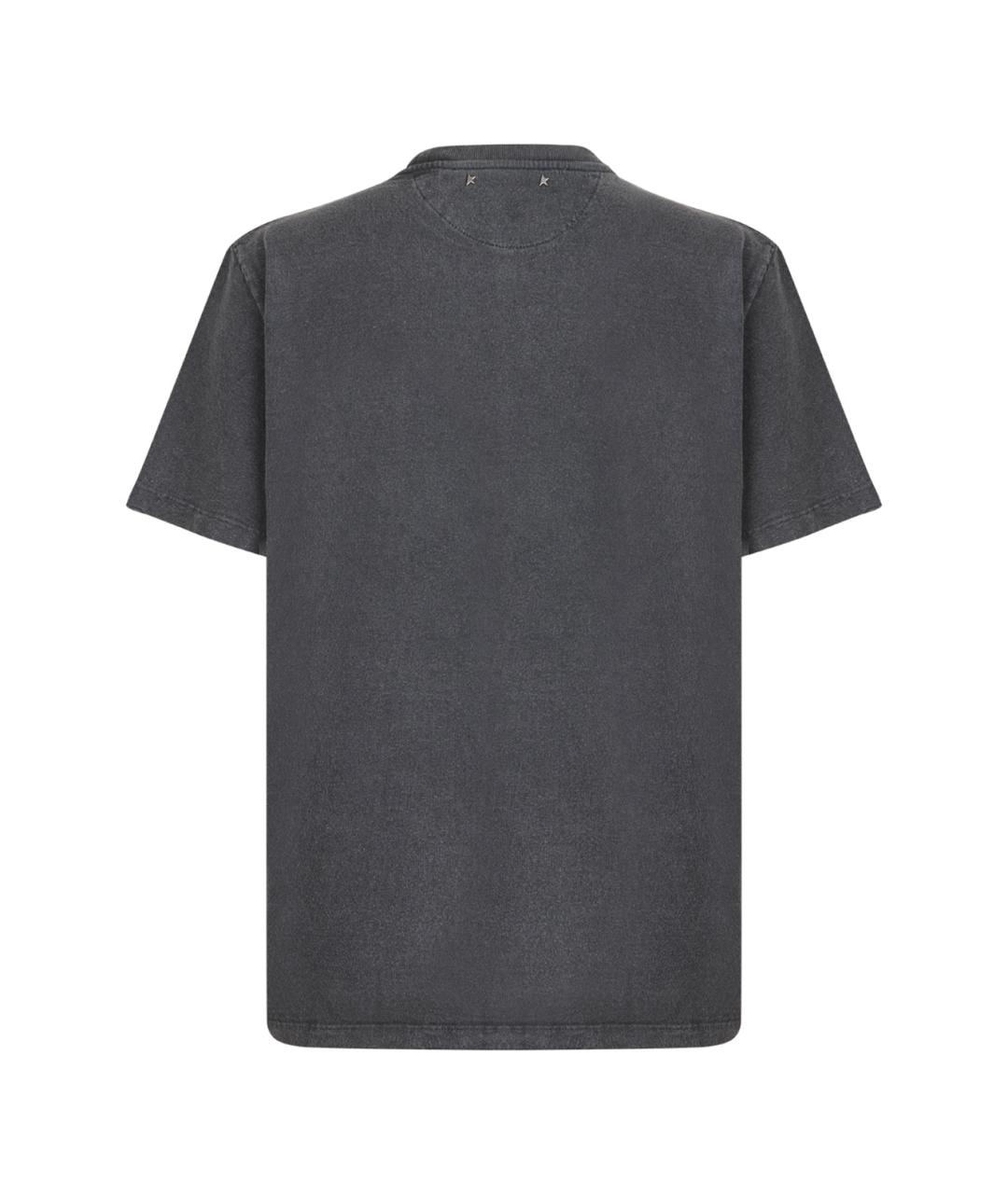 GOLDEN GOOSE DELUXE BRAND Серая хлопковая футболка, фото 2