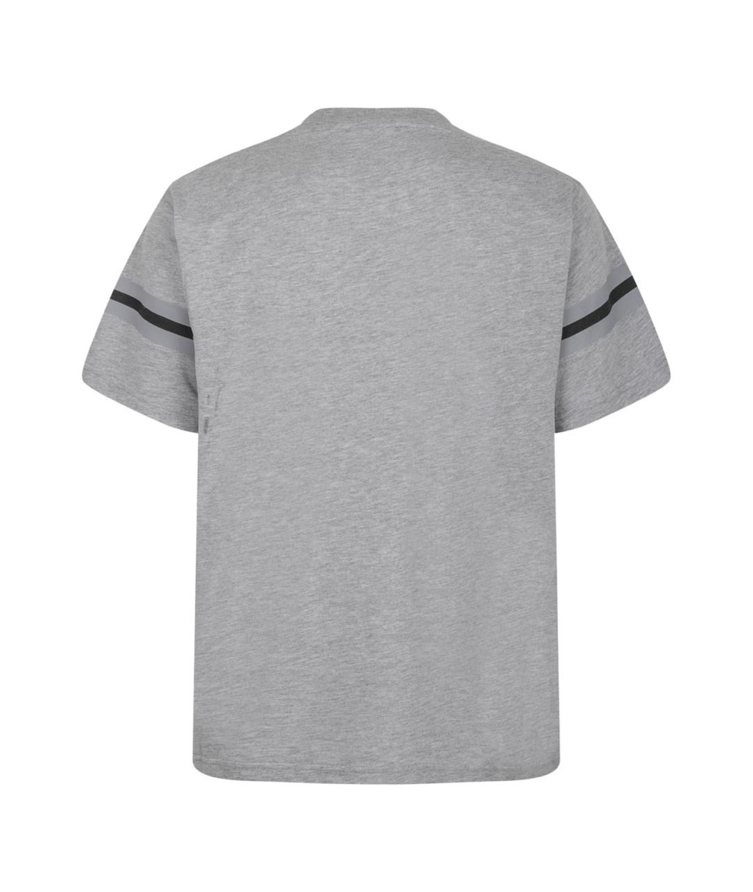 DOLCE&GABBANA Серая хлопко-полиэстеровая футболка, фото 2