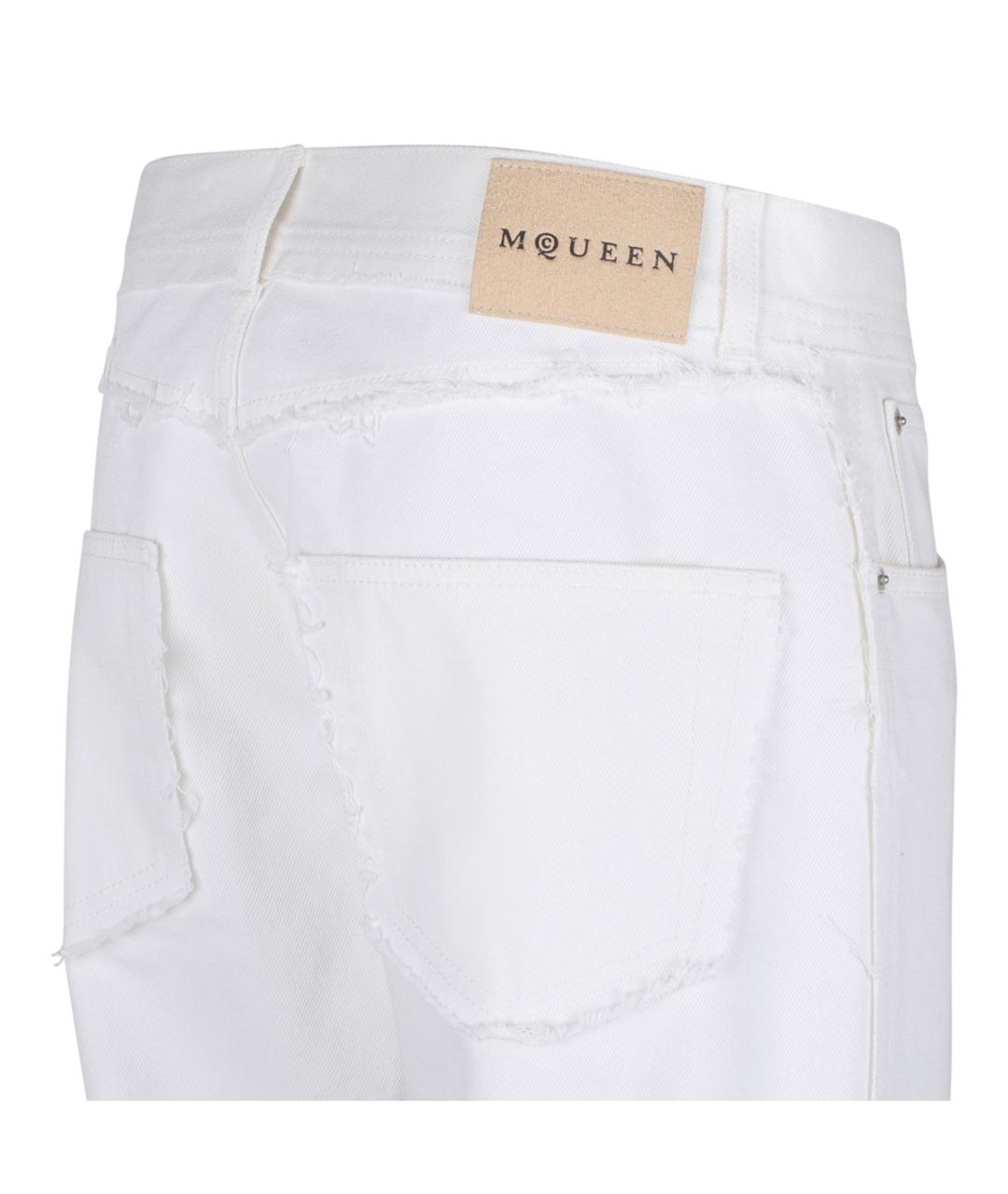 ALEXANDER MCQUEEN Белые хлопковые прямые джинсы, фото 4