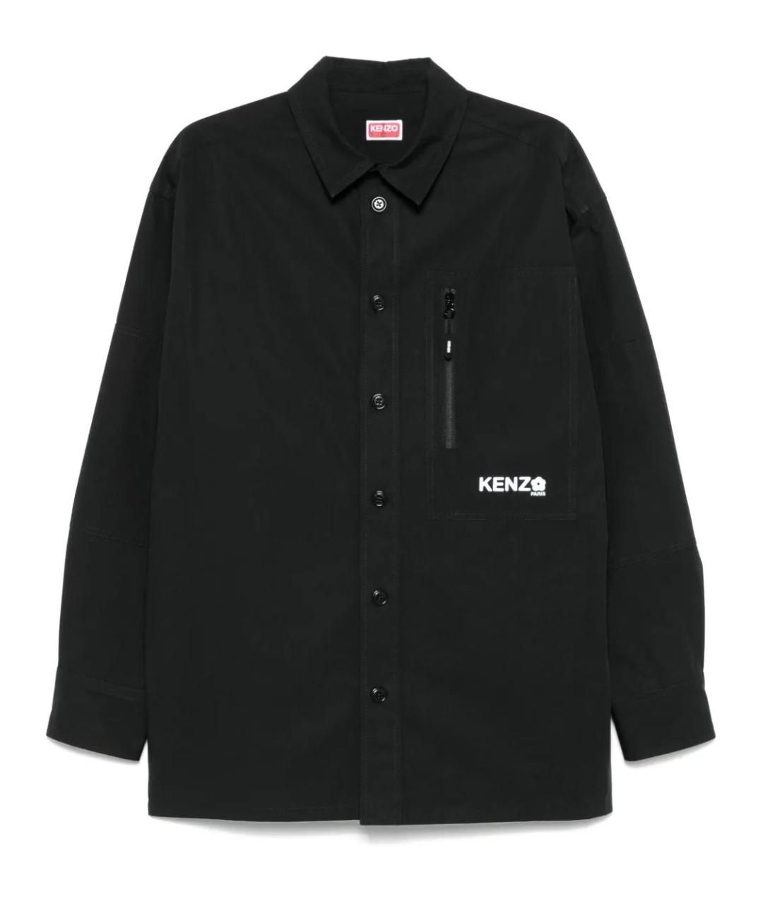 KENZO Черная хлопковая кэжуал рубашка, фото 1