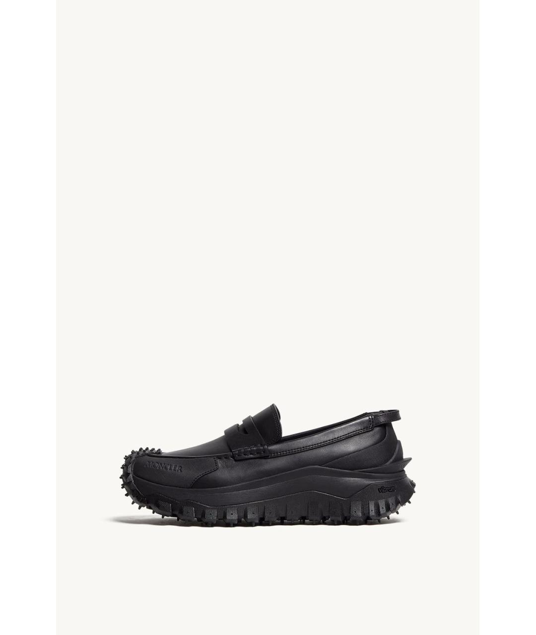 MONCLER Черные кожаные мокасины, фото 6