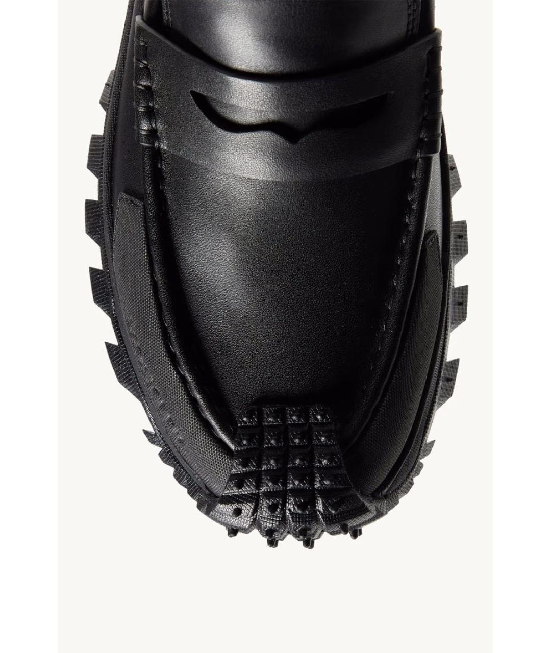 MONCLER Черные кожаные мокасины, фото 2