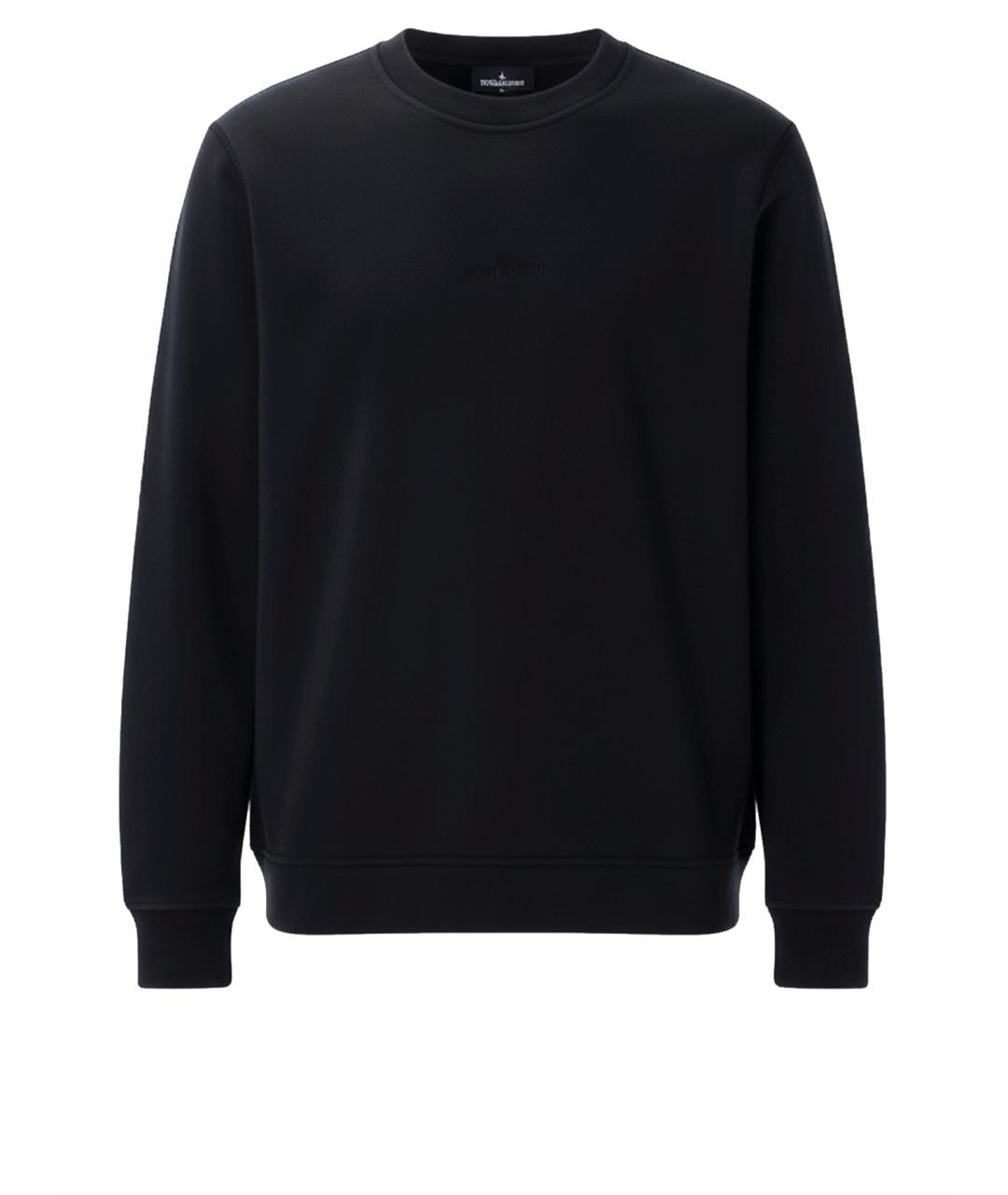 STONE ISLAND Черный хлопковый джемпер / свитер, фото 1