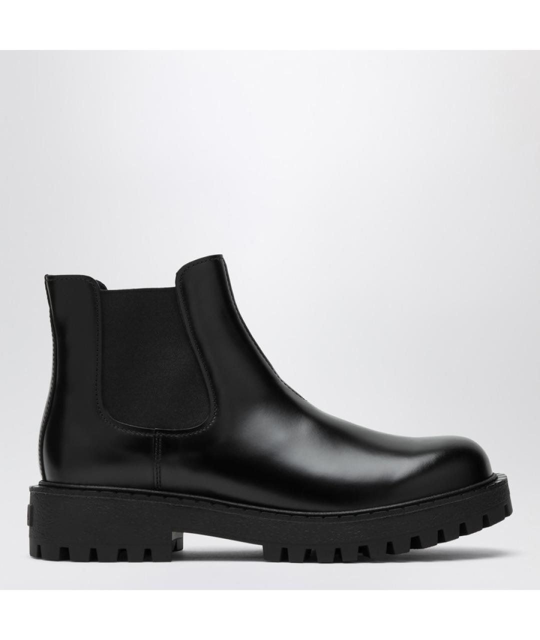 PRADA Черные кожаные высокие ботинки, фото 4