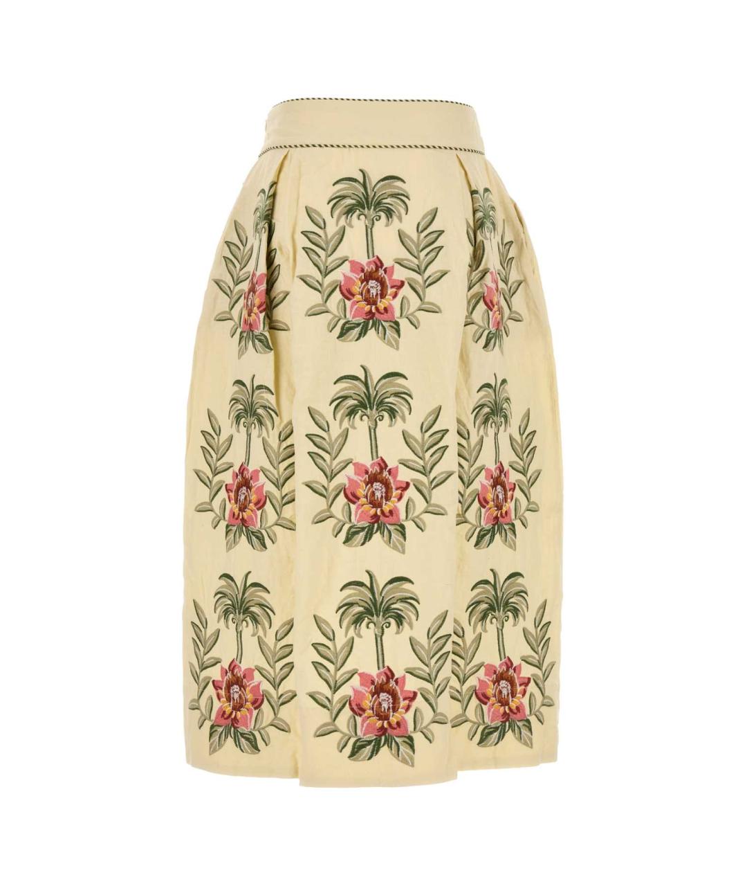 FARM RIO Желтая льняная юбка миди, фото 2