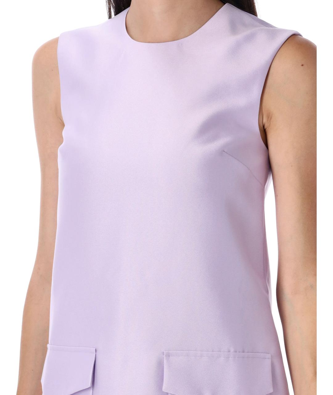 SELF-PORTRAIT Фиолетовое полиэстеровое повседневное платье, фото 4