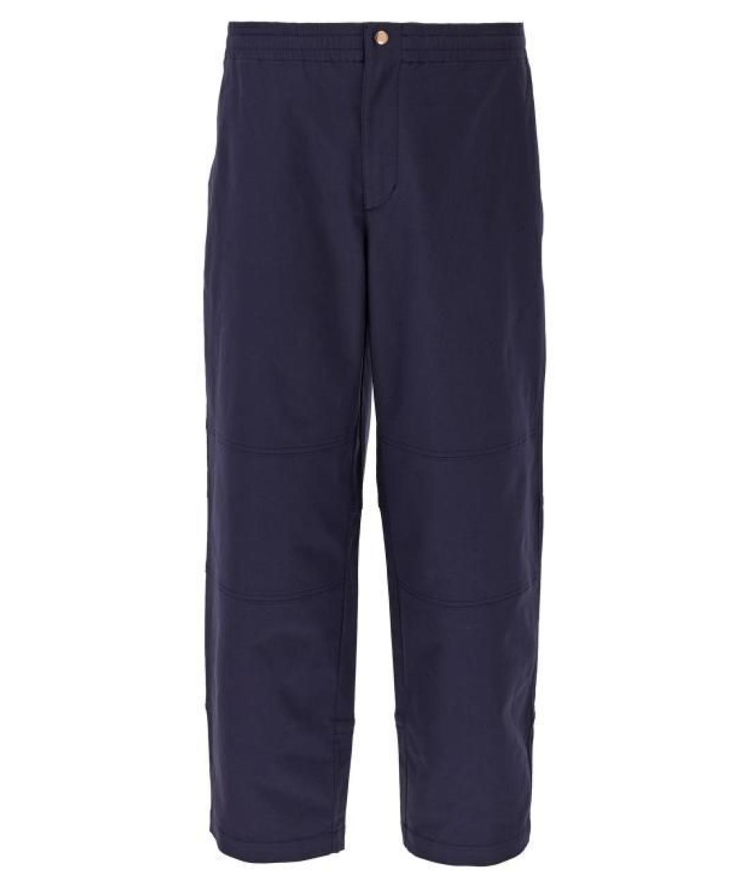 MONCLER Синие хлопковые повседневные брюки, фото 1