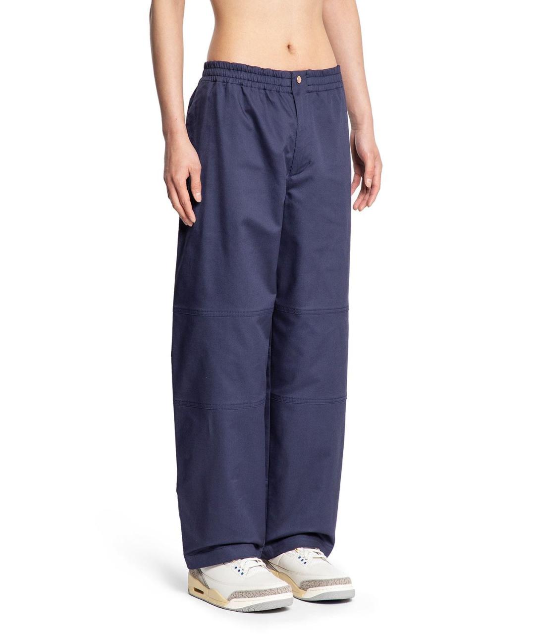 MONCLER Синие хлопковые повседневные брюки, фото 3