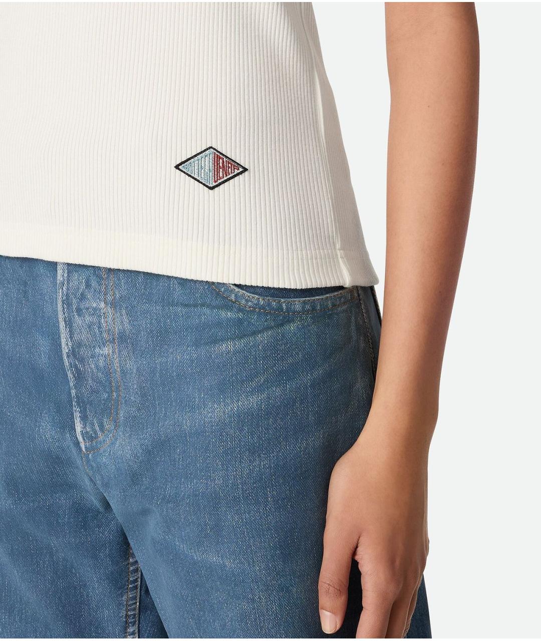 BOTTEGA VENETA Белая хлопковая футболка, фото 5