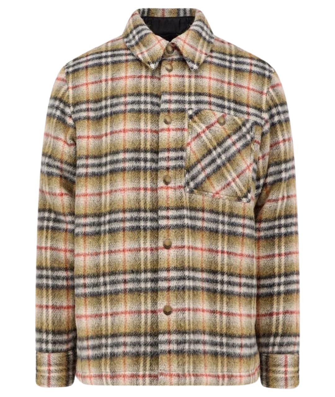 BURBERRY Бежевая шерстяная кэжуал рубашка, фото 1