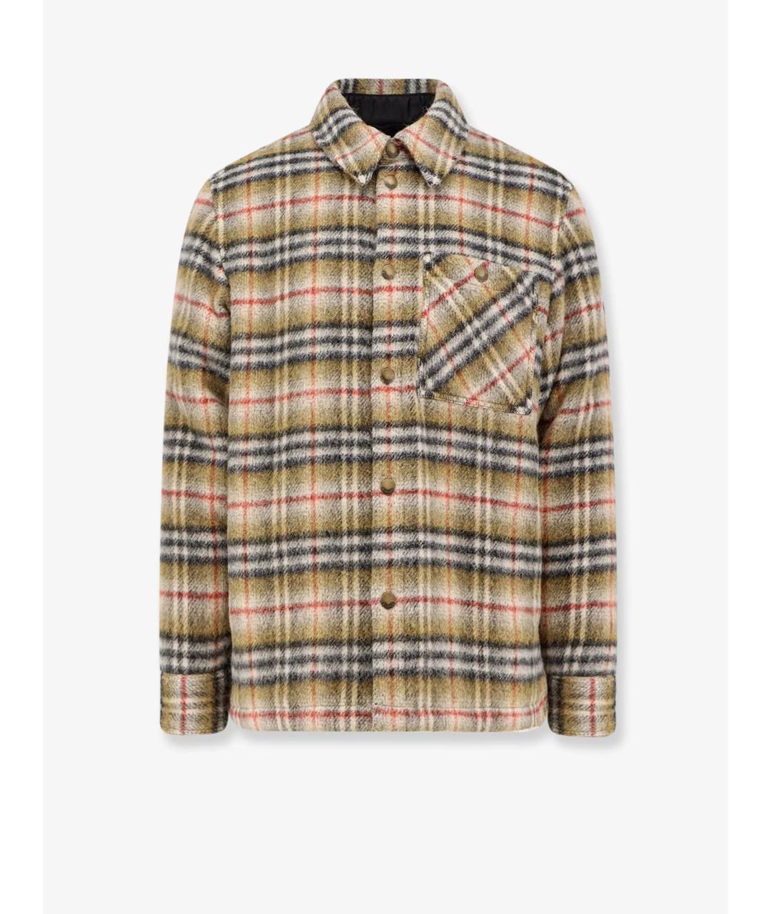 BURBERRY Бежевая шерстяная кэжуал рубашка, фото 5