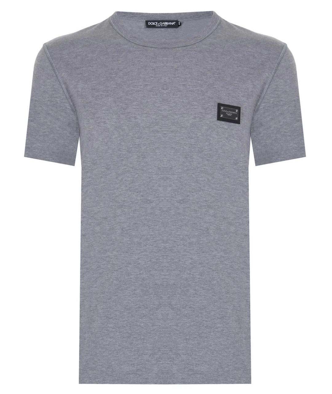 DOLCE&GABBANA Серая хлопковая футболка, фото 1