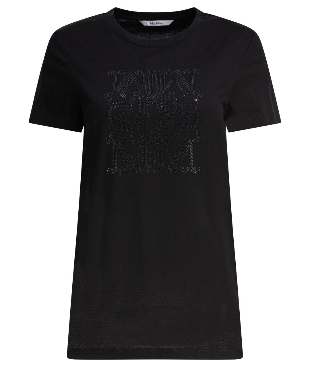 MAX MARA Черная хлопковая футболка, фото 1