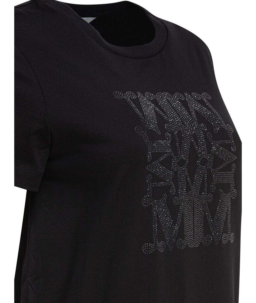 MAX MARA Черная хлопковая футболка, фото 4