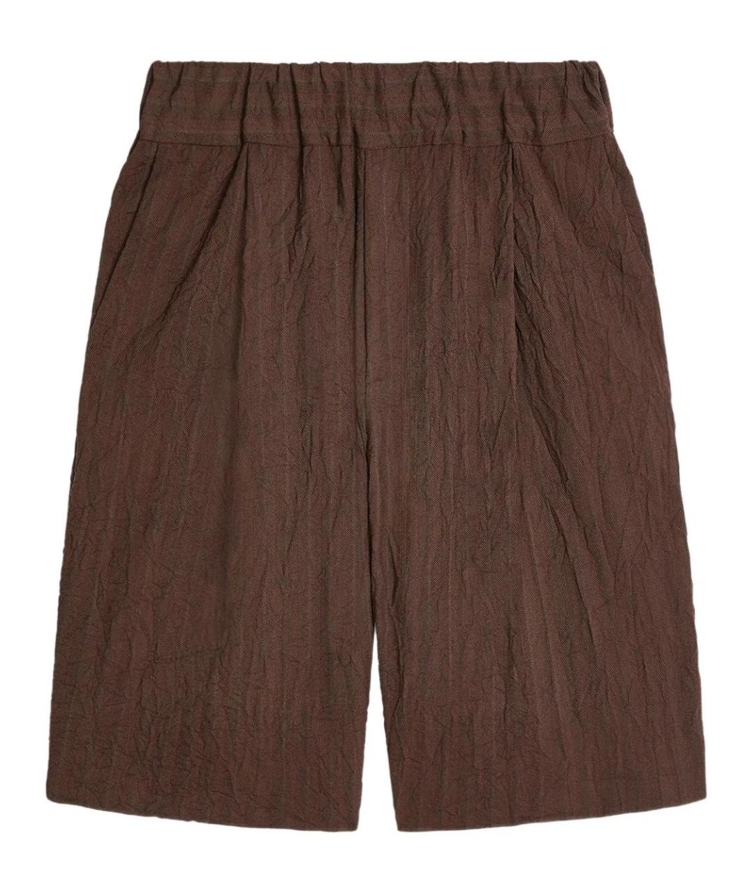 DRIES VAN NOTEN Коричневые полиэстеровые шорты, фото 1