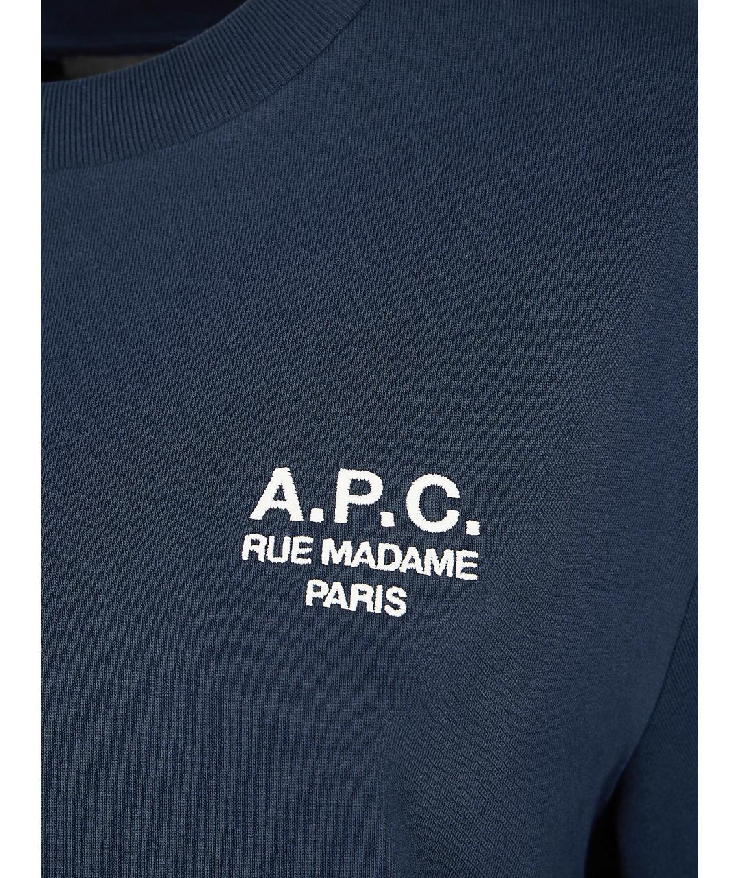 A.P.C. Синяя хлопковая футболка, фото 3
