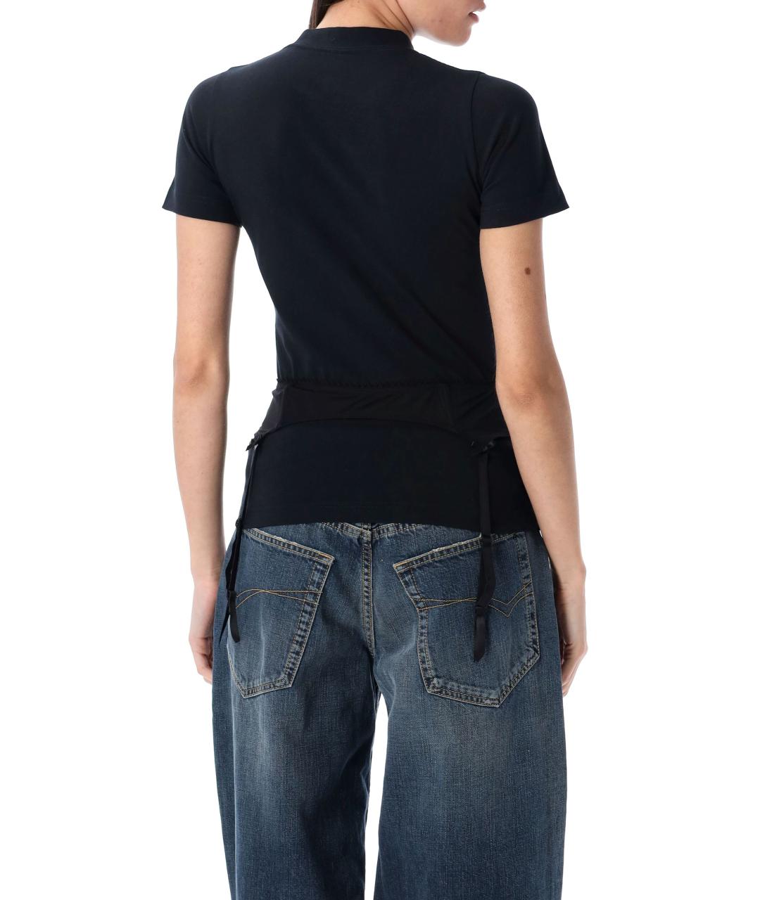 BALENCIAGA Черная хлопковая футболка, фото 3