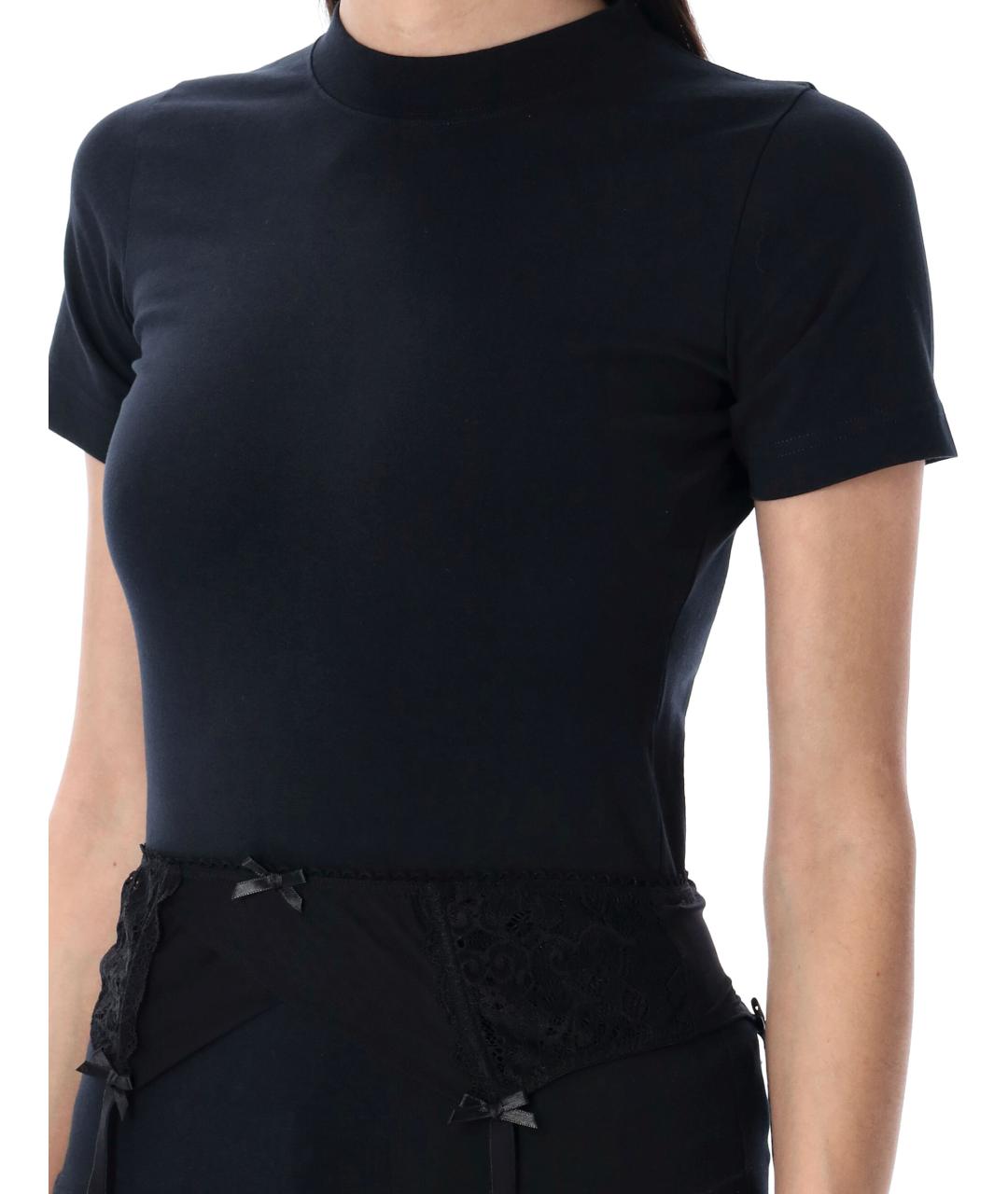 BALENCIAGA Черная хлопковая футболка, фото 4