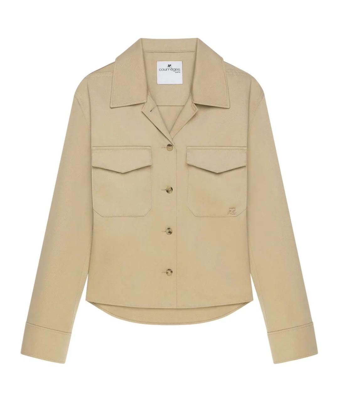 COURREGES Бежевая полиэстеровая рубашка, фото 1