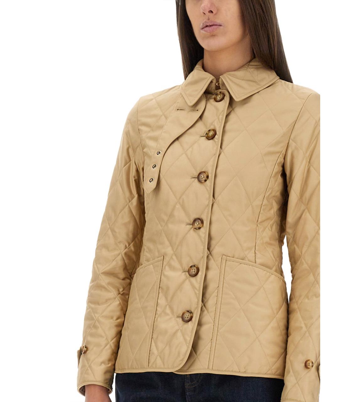 BURBERRY Бежевая полиэстеровая куртка, фото 5