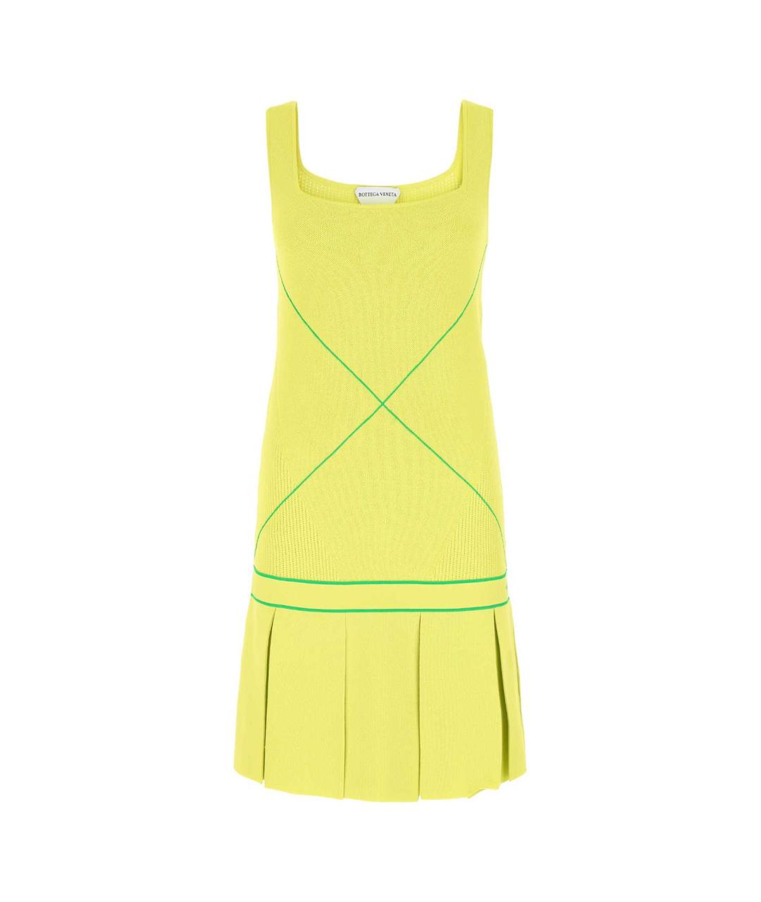 BOTTEGA VENETA Желтое вискозное повседневное платье, фото 1
