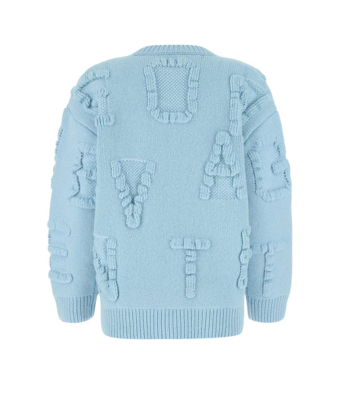 BOTTEGA VENETA Голубой шерстяной джемпер / свитер, фото 2