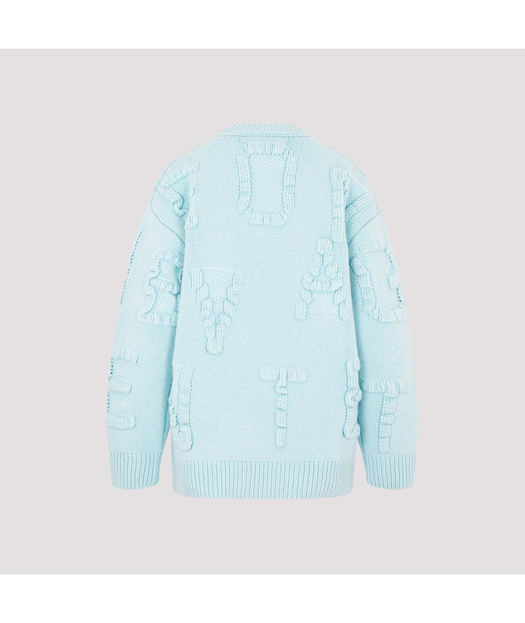 BOTTEGA VENETA Голубой шерстяной джемпер / свитер, фото 3