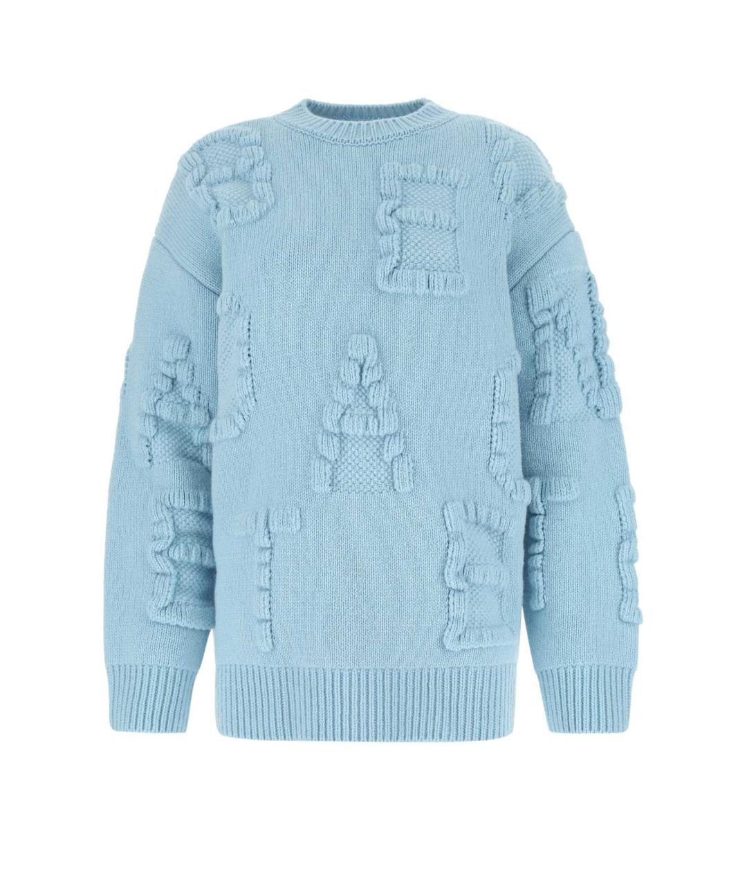 BOTTEGA VENETA Голубой шерстяной джемпер / свитер, фото 1