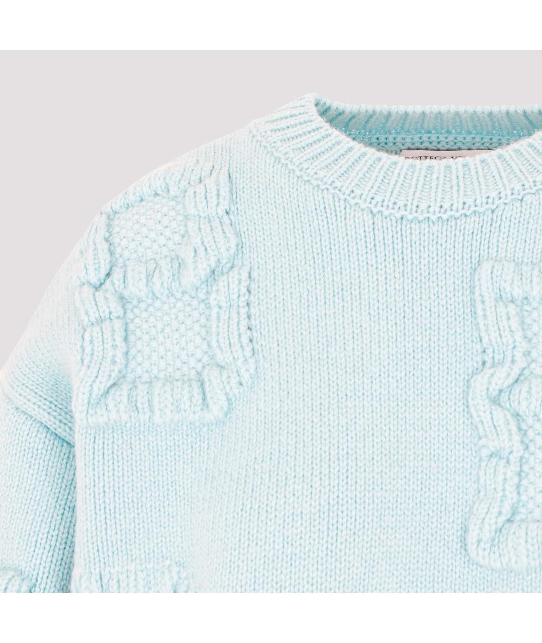 BOTTEGA VENETA Голубой шерстяной джемпер / свитер, фото 4