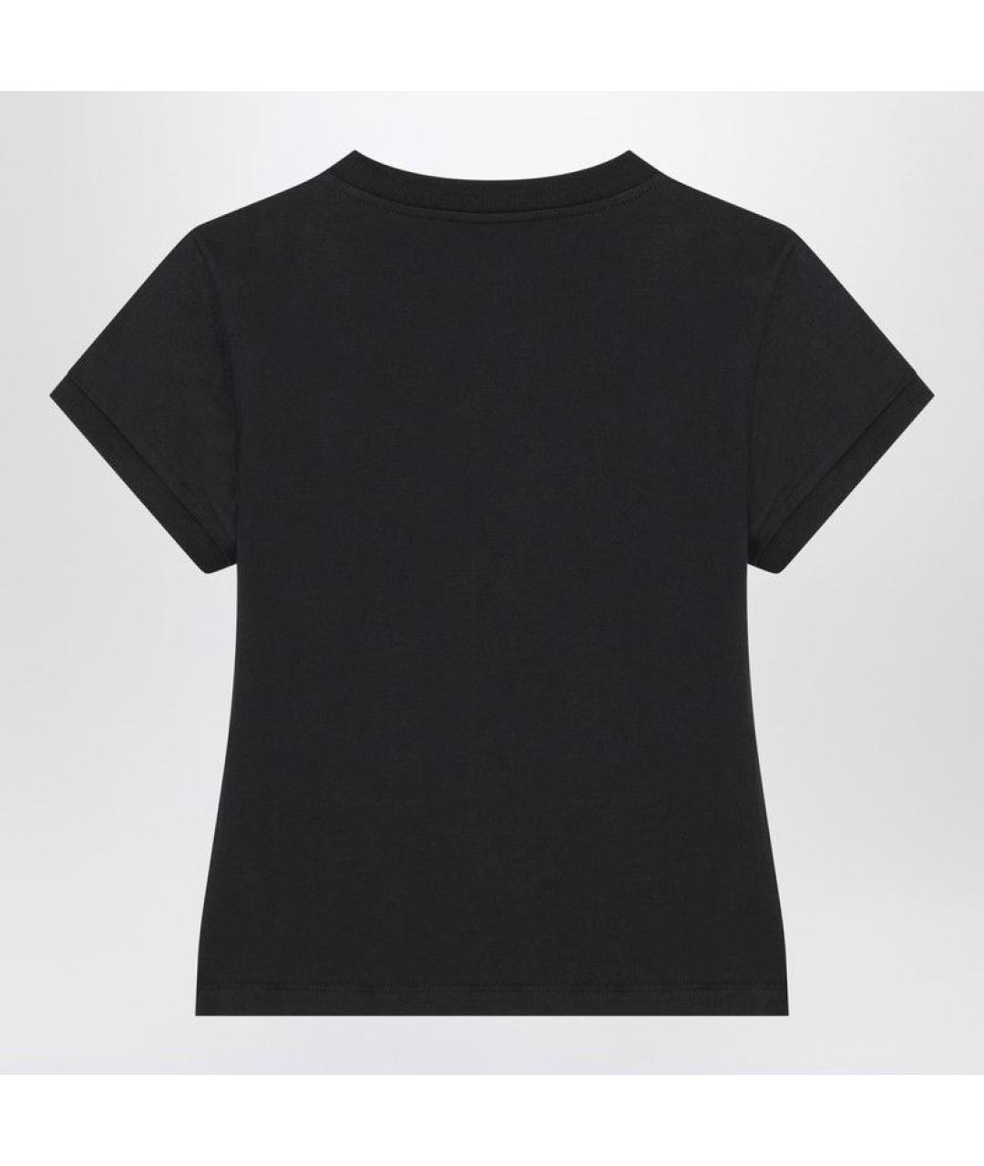GANNI Черная хлопковая футболка, фото 2