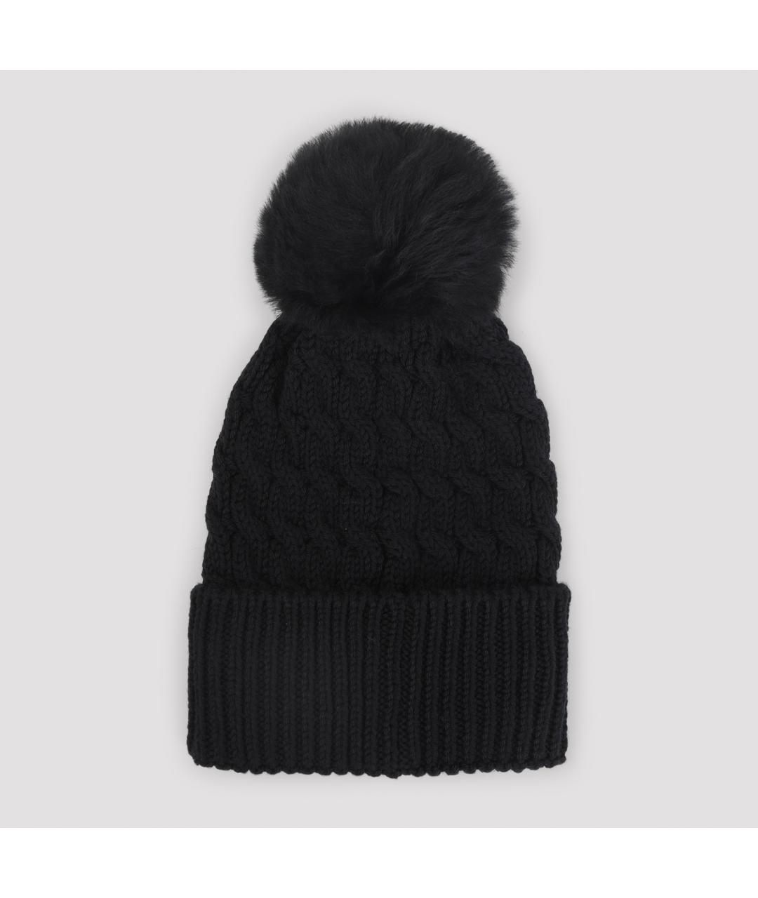 MONCLER Черная шерстяная шапка, фото 2