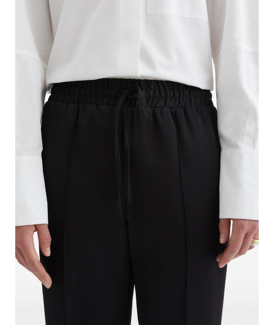 JIL SANDER Черные вискозные прямые брюки, фото 2