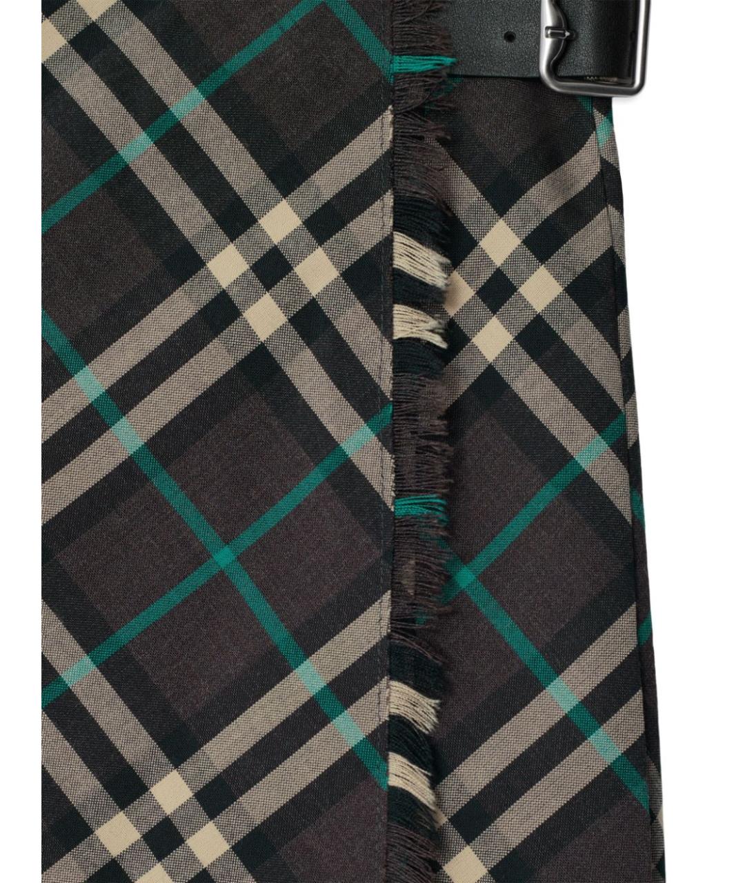 BURBERRY Мульти полиэстеровая юбка мини, фото 3