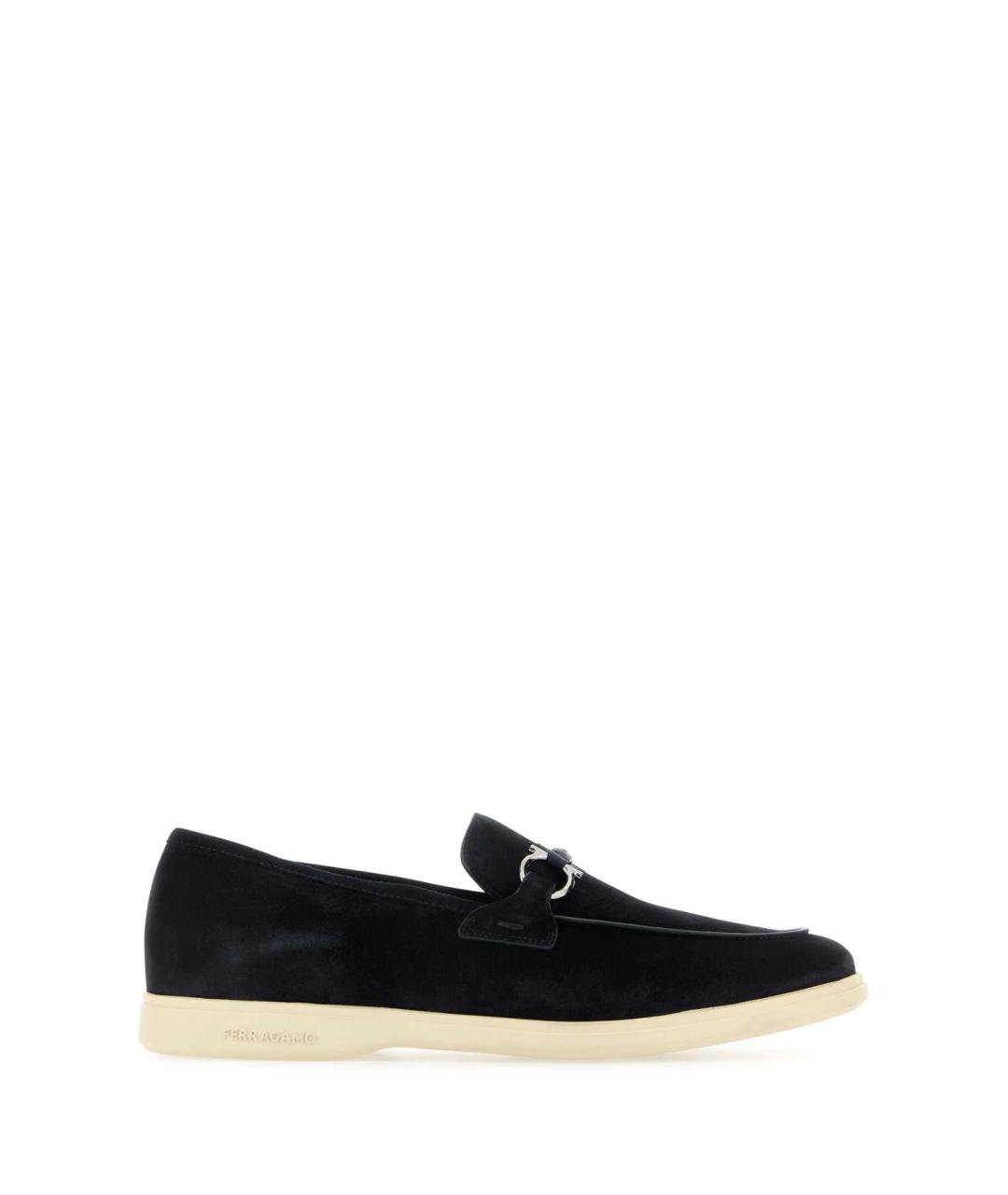 FERRAGAMO Синие кожаные лоферы, фото 1