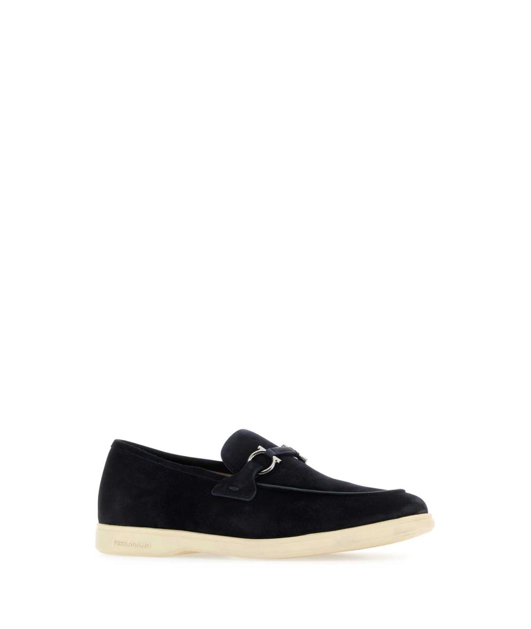 FERRAGAMO Синие кожаные лоферы, фото 2