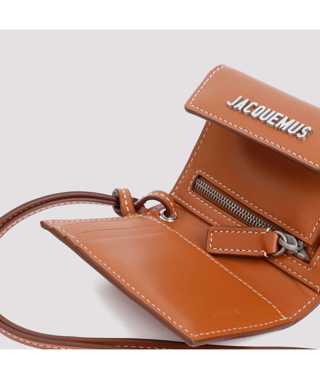 JACQUEMUS Коричневый кожаный кошелек, фото 2