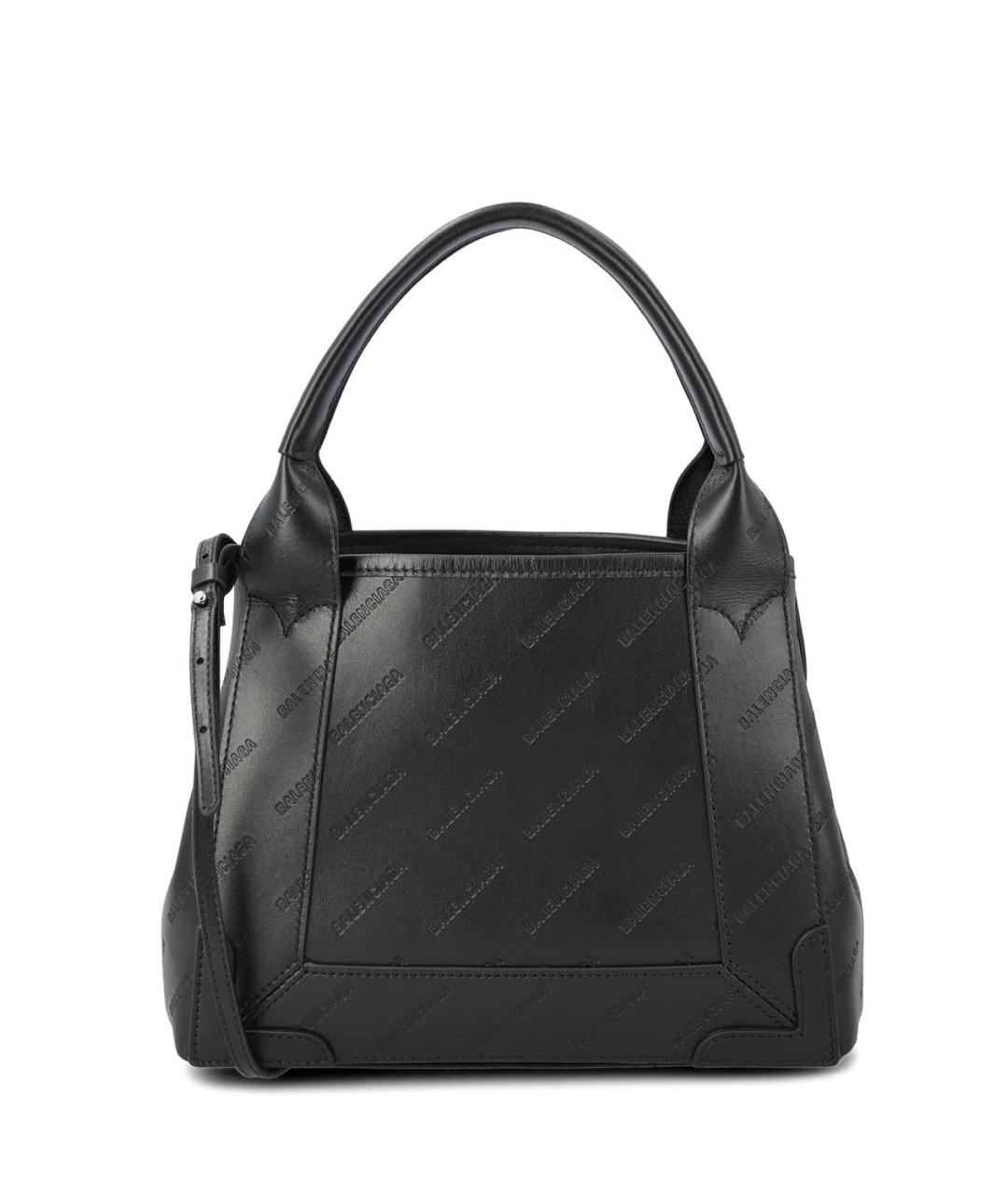 BALENCIAGA Черная кожаная сумка тоут, фото 1