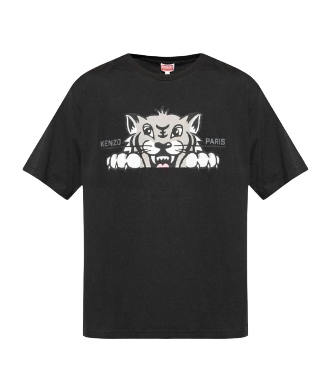 KENZO Черная хлопковая футболка, фото 1