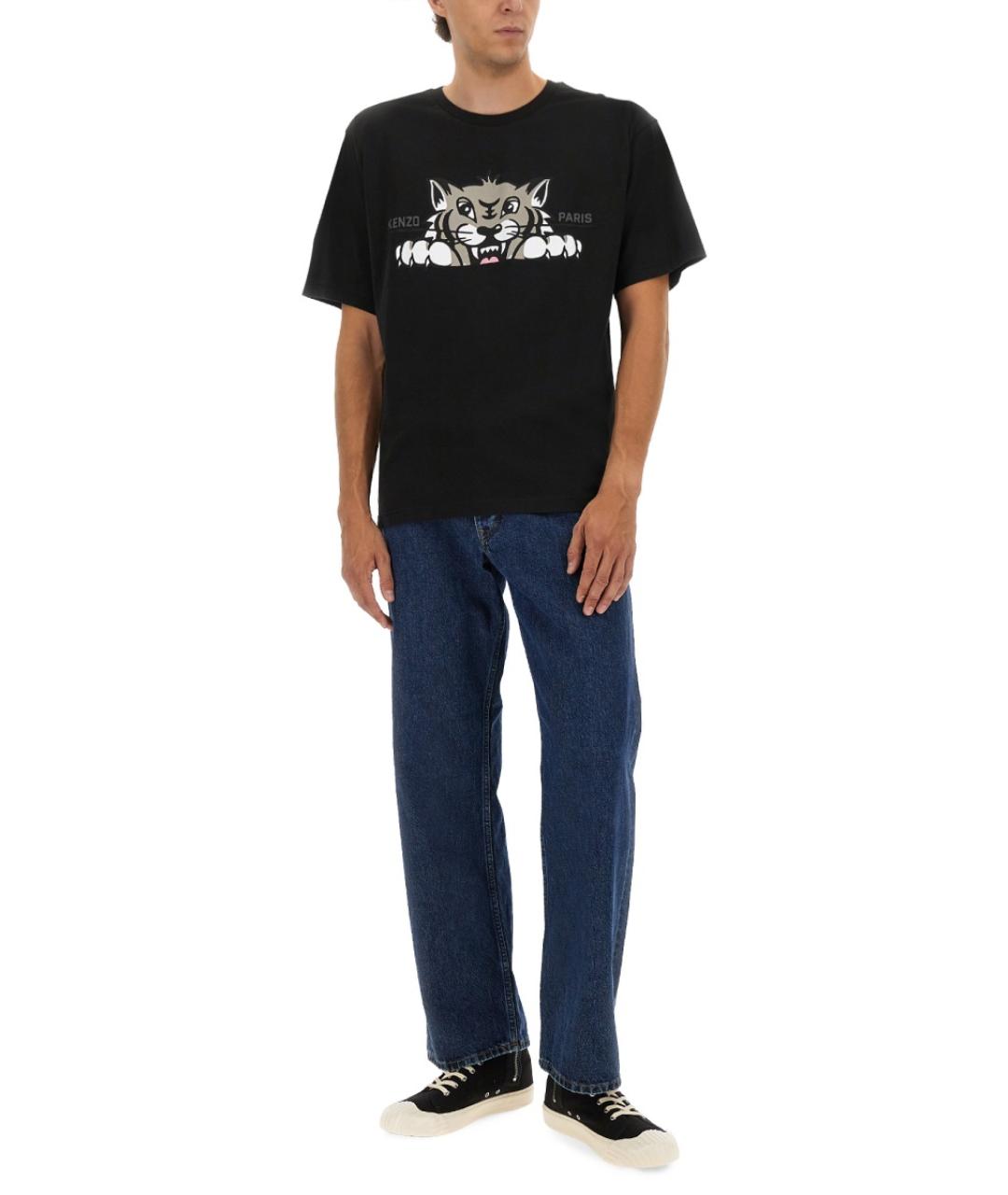 KENZO Черная хлопковая футболка, фото 3