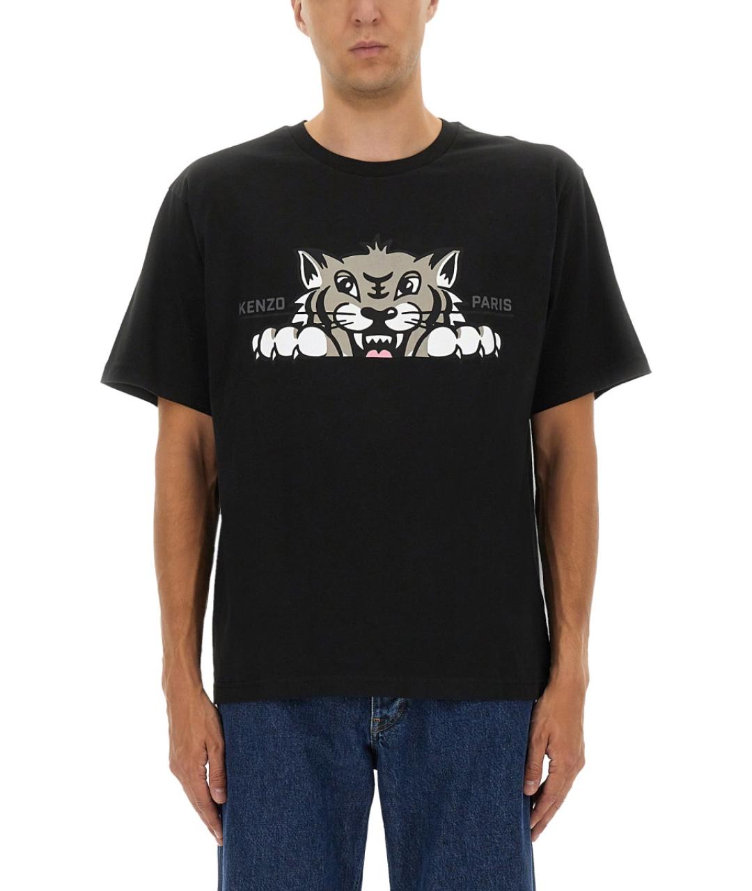 KENZO Черная хлопковая футболка, фото 2