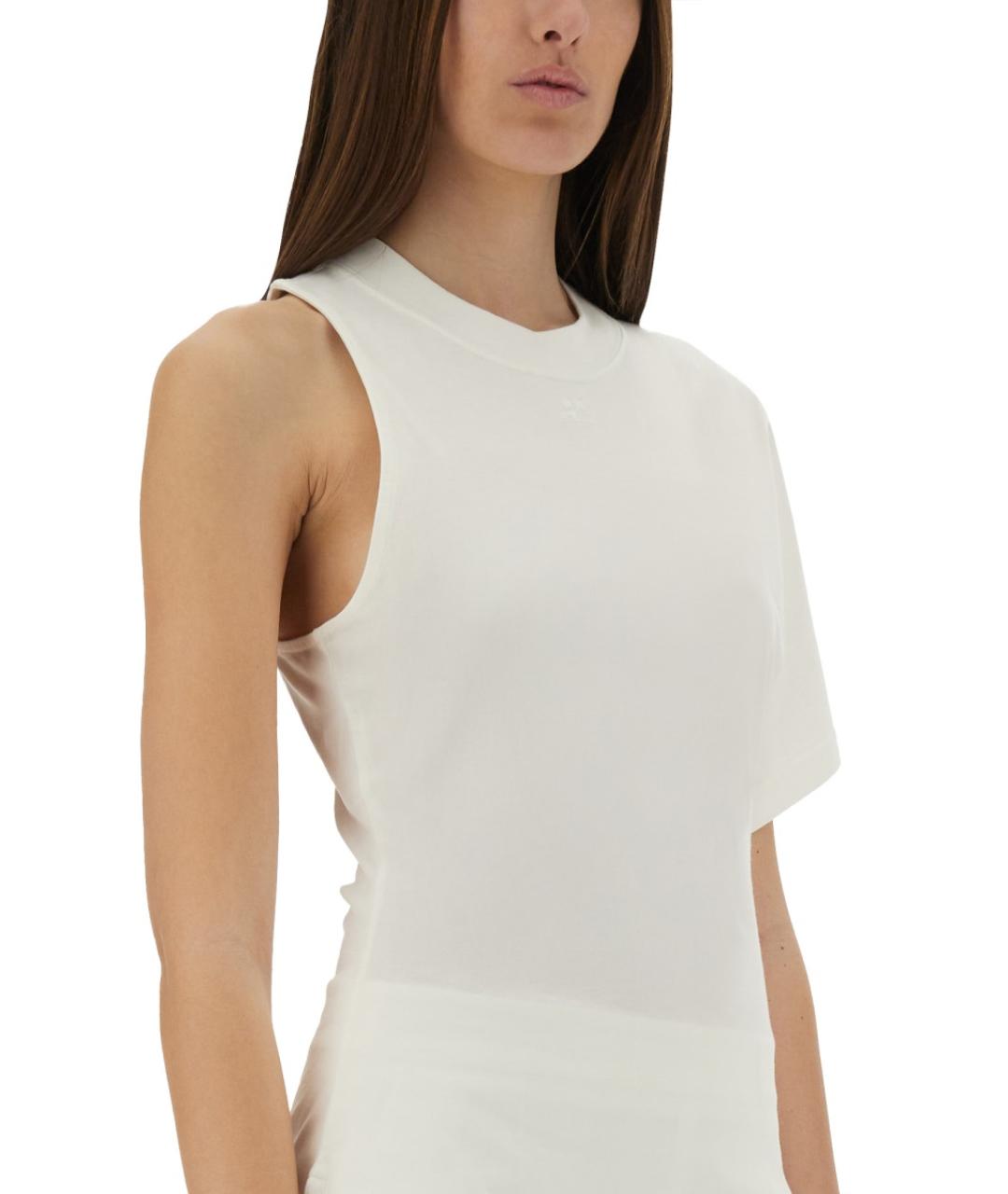 COURREGES Белая хлопковая футболка, фото 5