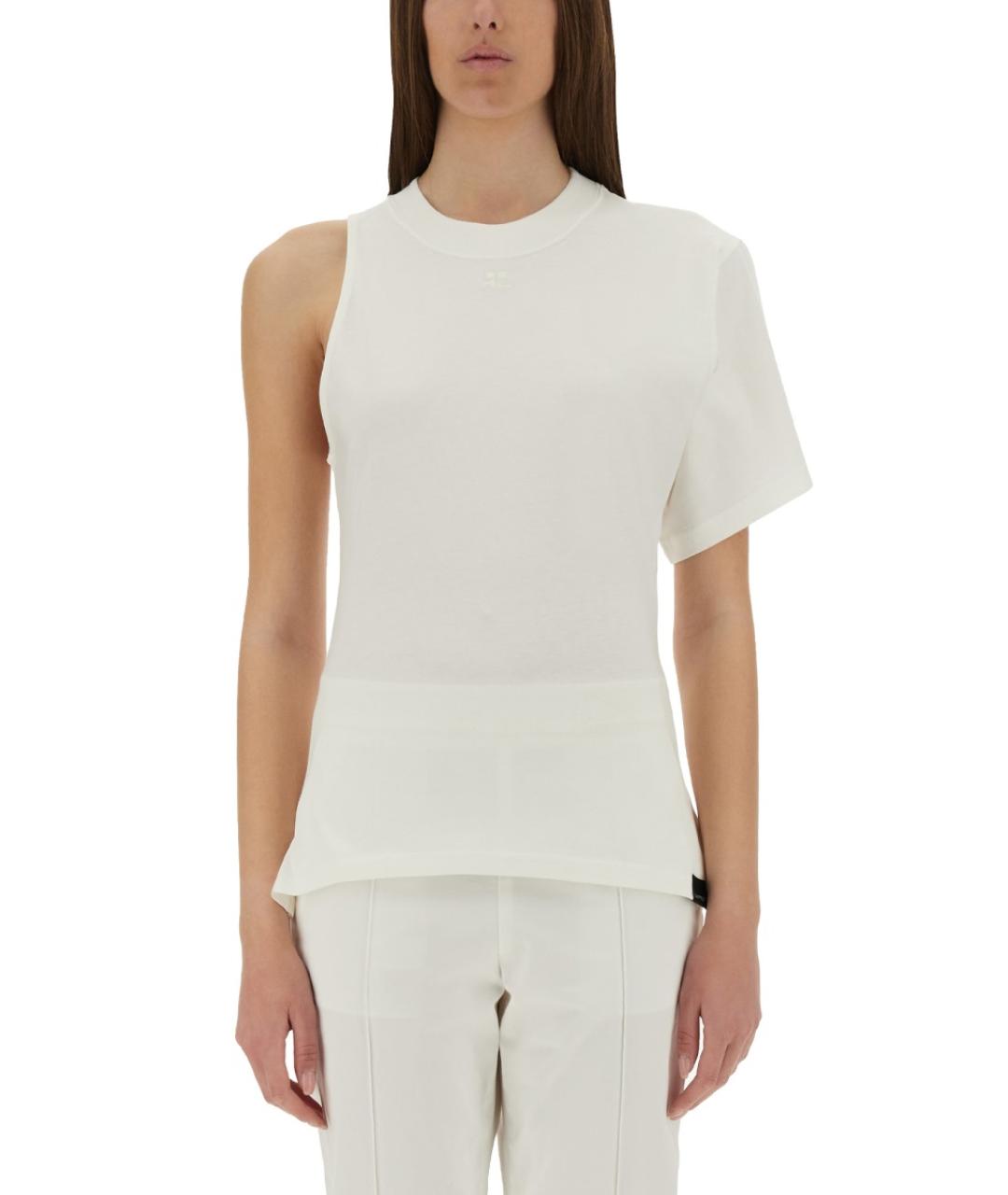 COURREGES Белая хлопковая футболка, фото 2