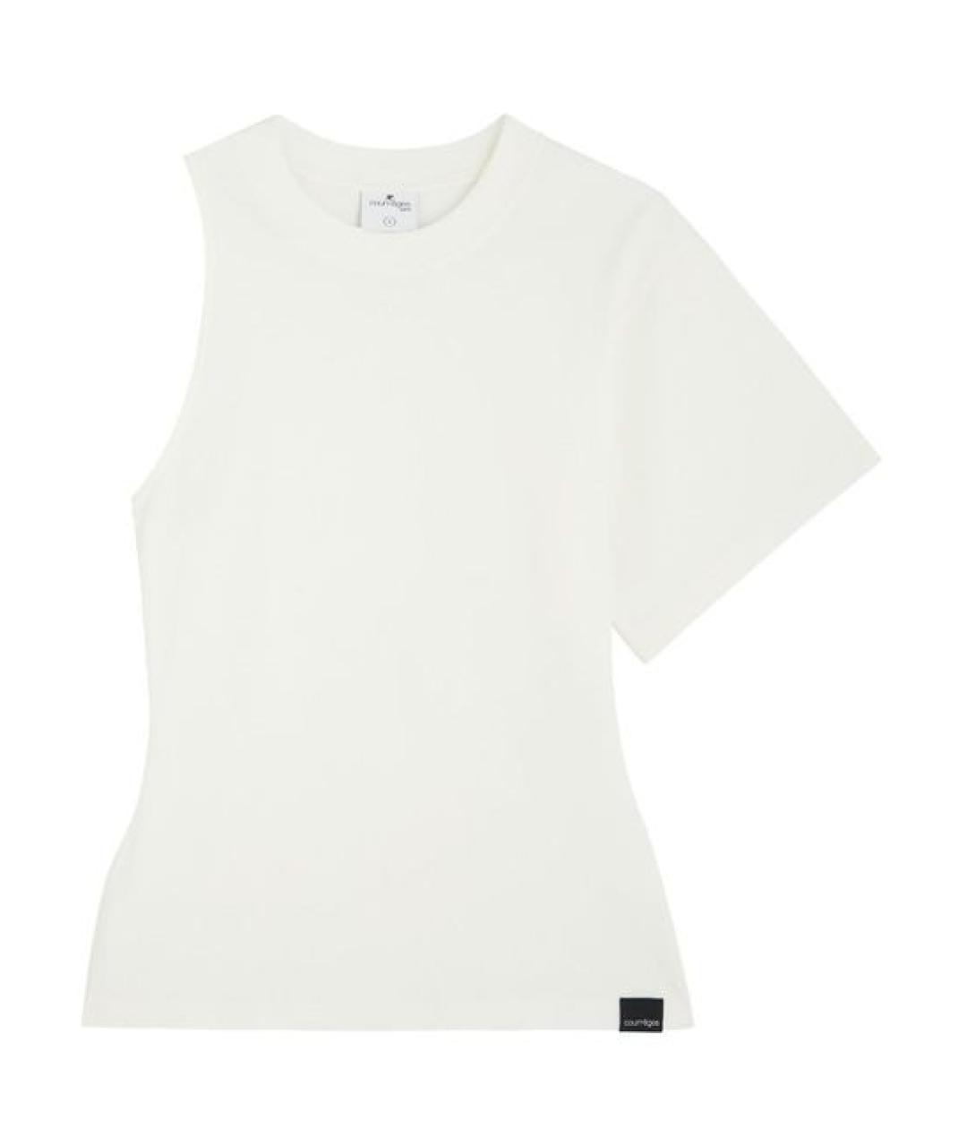 COURREGES Белая хлопковая футболка, фото 1