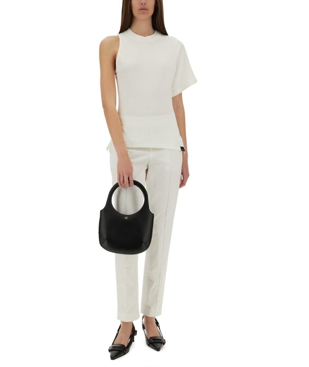 COURREGES Белая хлопковая футболка, фото 3